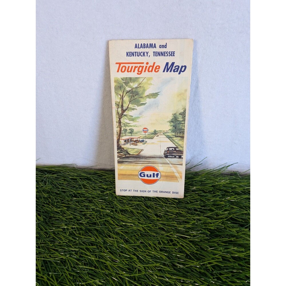 1964 Gulf Oil Tourgide Road Map - Alabama, Kentucky, Tennessee Petroleum Fuel